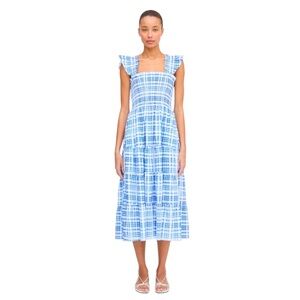 NEW Hill House Ellie Nap Dress. Watercolor Gingham, Blue. M. NWT.